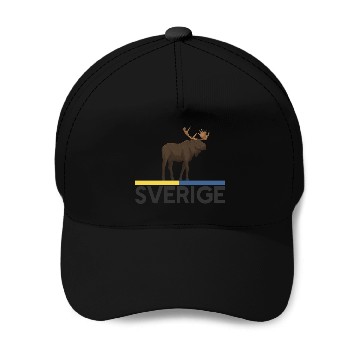 Discover Sweden Flag Sverige Moose Baseball Caps