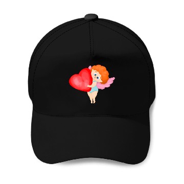 Discover Lovely cupids. Cupid with a red heart Baseball Caps