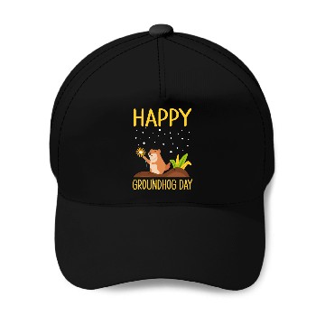 Discover Happy Groundhog Day Baseball Caps