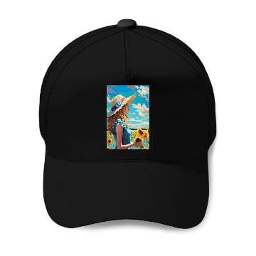 Discover Sunflower girl summer Baseball Caps