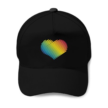 Discover Rainbow Heart (Love / Scribble / PNG) Baseball Caps
