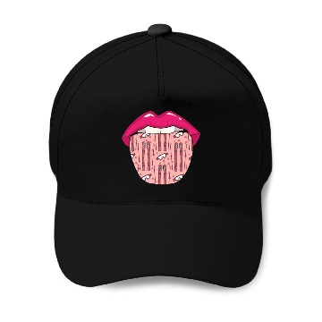 Discover Skiing Skier Lips Baseball Caps
