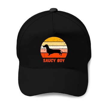Discover Dachshund Saucy Boy Baseball Caps