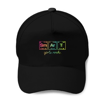 Discover SMART GIRLS ROCK - Elements Periodic Table Baseball Caps