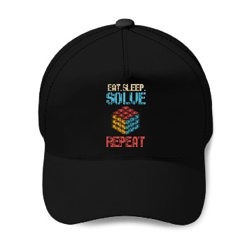 Discover Eat Sleep Solve Repeat Math Speed Cubing Genie Baseball Caps