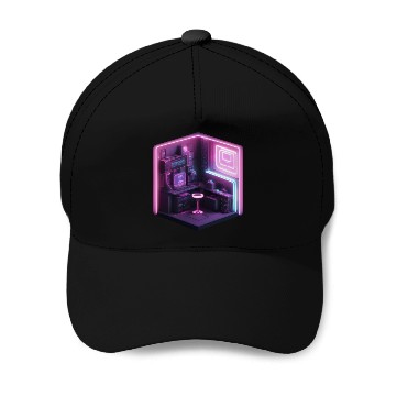 Discover Isometric Modern Room Cube Baseball Caps