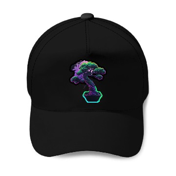 Discover Synthwave Bonsai Tree Baseball Caps