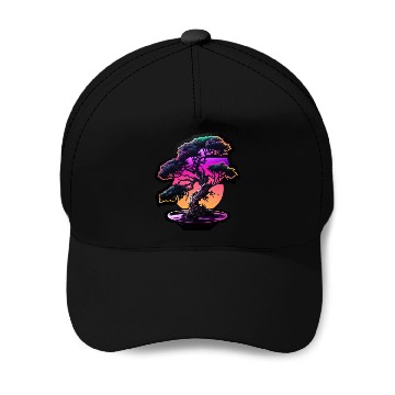 Discover Synthwave Bonsai Tree Baseball Caps