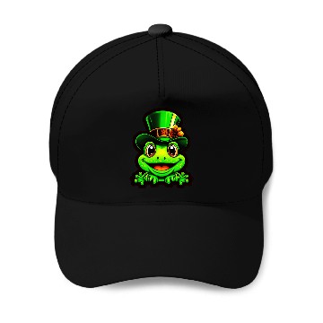 Discover Grinning Frog Wears St. Patrick Day Top Hat Baseball Caps