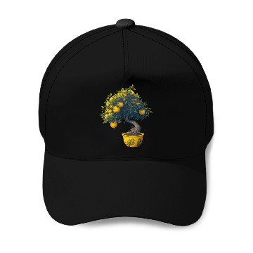 Discover Lemon Bonsai Tree Baseball Caps