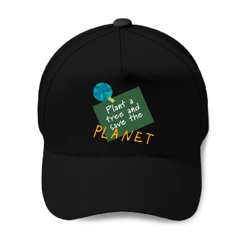 Discover Plant a tree, save the planet.(orange) Baseball Caps
