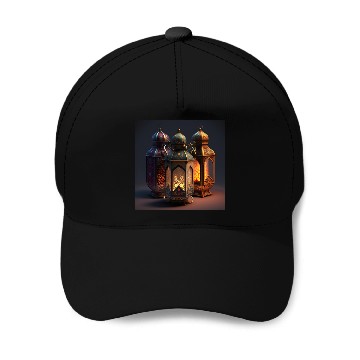 Discover Ramadan lanterns hyper realistic hyper details Baseball Caps