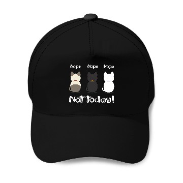 Discover Nope not today three cute kittens illustration Baseball Caps