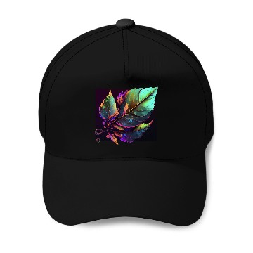 Discover Vibrant Leaf Synthwave Baseball Caps