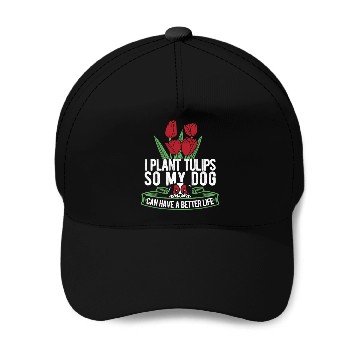 Discover Tulip Gardening Dog Baseball Caps