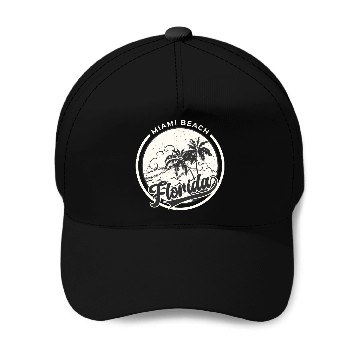 Discover vintage Miami beach, Summer beach Baseball Caps