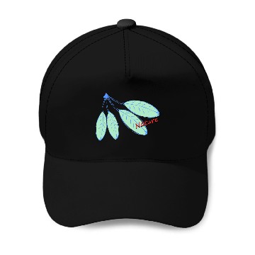 Discover Simple leaves light green and bleu Baseball Caps