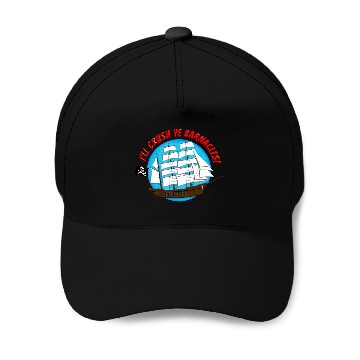 Discover Pirate ship Baseball Caps