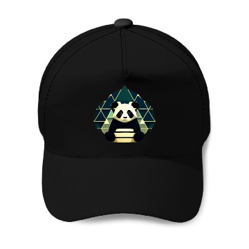 Discover Panda Geometry Triangles Baseball Caps