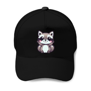 Discover cute chibi raccoon Baseball Caps
