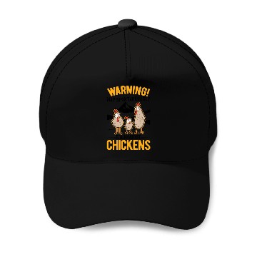 Discover Warning Chickens Farmer Chicken Baseball Caps