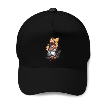 Discover Cute squirrel portrait design painting Baseball Caps