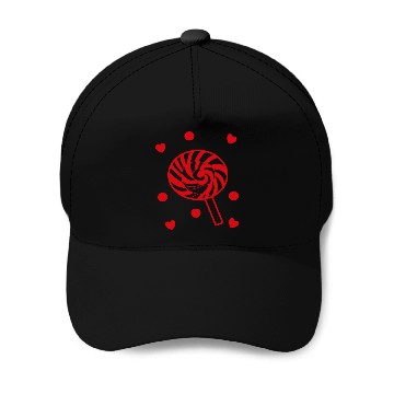 Discover cute red candy sweet lollipop lover Baseball Caps