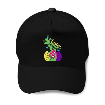 Discover Easter Saurus Rex Dinosaur Easter Baseball Caps