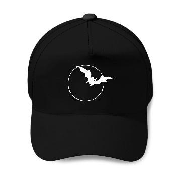 Discover Bat & Moon White Baseball Caps