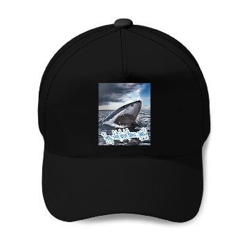 Discover Dinner - Hungry shark asking for dinner Baseball Caps