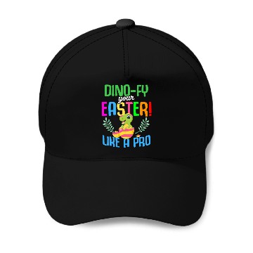 Discover Easter T-rex Dinosaur Rabbit Easter Bunny Holiday Baseball Caps