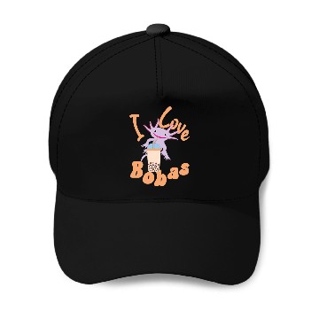 Discover boba axolotl Baseball Caps
