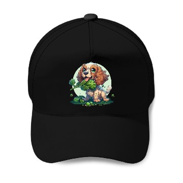 Discover Cute dog eats green broccoli vegetables Baseball Caps