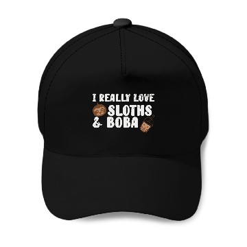 Discover Cute Lazy Sloth Boba Tea Sweet Bubble Tea Baseball Caps