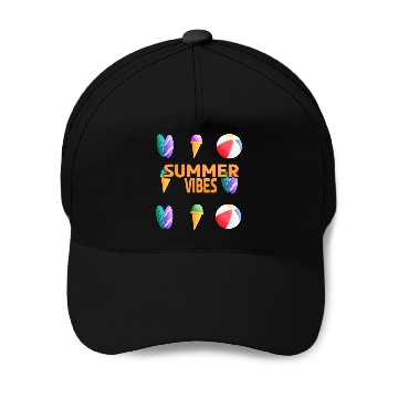 Discover Beach Vibes - Summer Design (Pattern) Baseball Caps