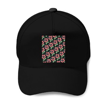 Discover hibiscus flowers pattern | vintage design Baseball Caps