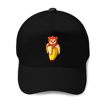 Discover Cute Monkey Banana Cartoon Baseball Caps