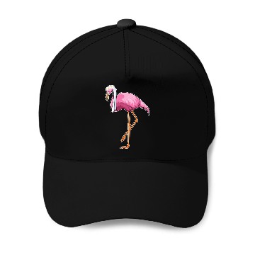 Discover Flamingo As Bride With Veil Baseball Caps