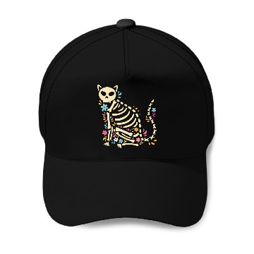 Discover Halloween Cat Skeleton Baseball Caps