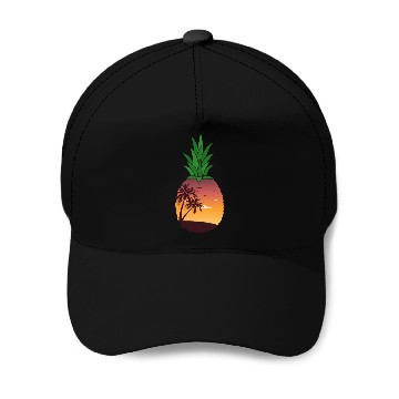 Discover Pineapple Beach Sunset - Tropical Summer Baseball Caps