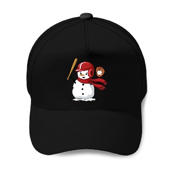Discover Funny snowman playing baseball Baseball Caps