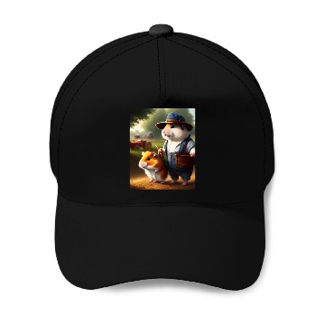 Discover Hamster Farmer Baseball Caps
