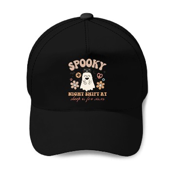Discover Spooky Night Shift Rt Baseball Caps