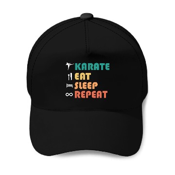Discover karate eat sleep repeat Baseball Caps