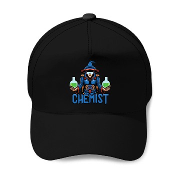 Discover Funny science chemist elements chemists wizard Baseball Caps