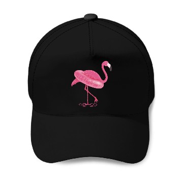 Discover Flamingo Swimming Circle Baseball Caps