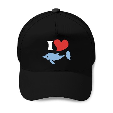 Discover I love dolphins 1 Baseball Caps