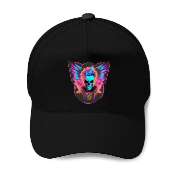 Discover Skull Neon Wizard Baseball Caps