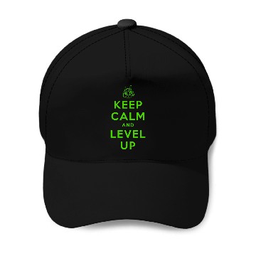 Discover keep calm and level up Baseball Caps