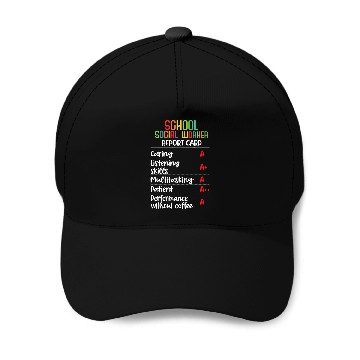 Discover School social worker Report Card Gift Baseball Caps